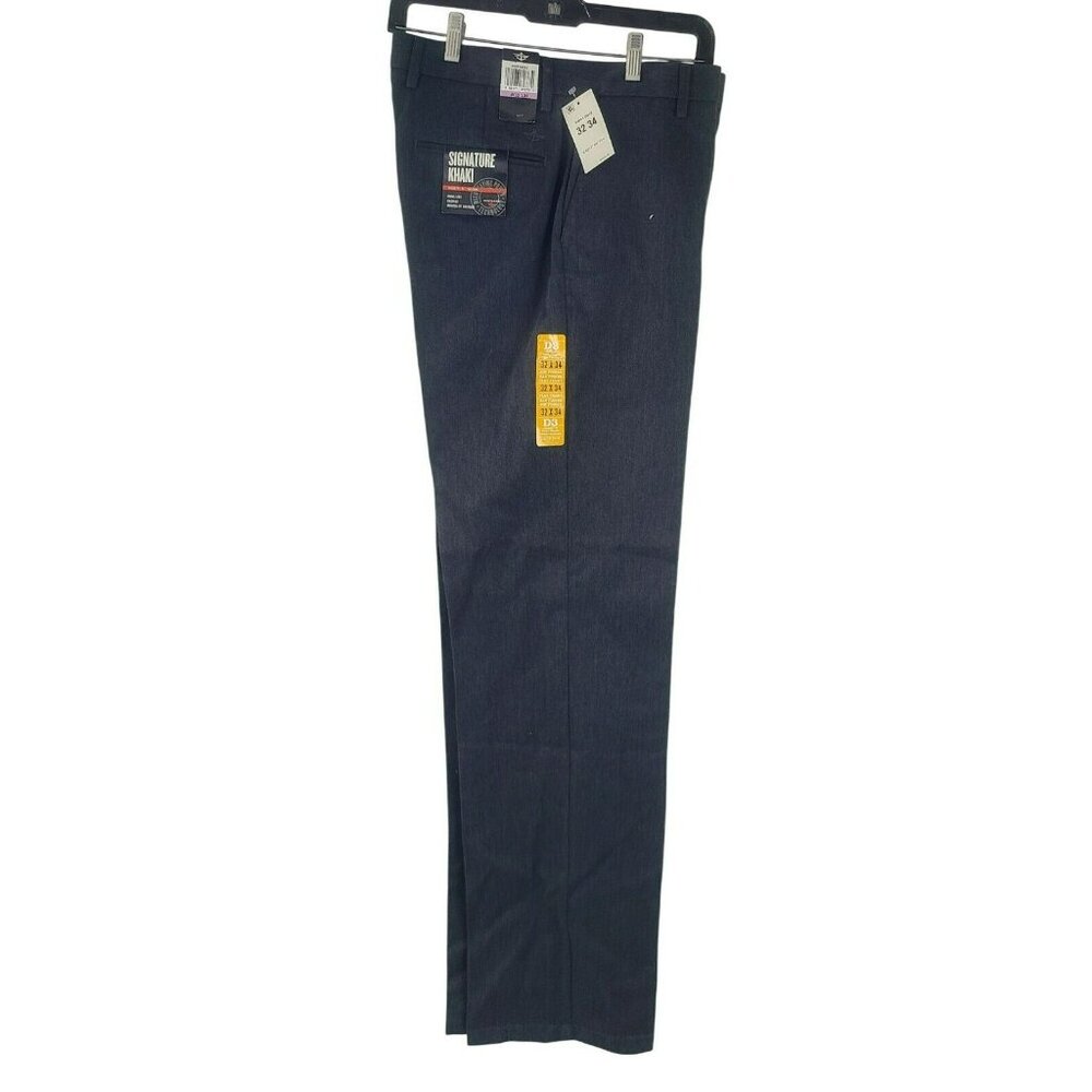 Dockers Mens Signature Khaki D3 Classic Fit Flat Front Pants Size 32W 34L